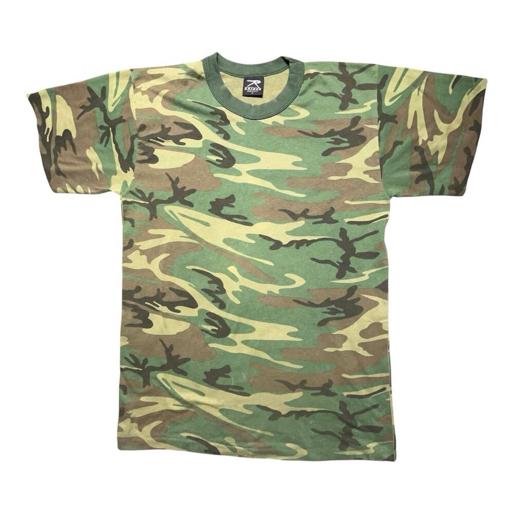 Vintage Rothco Camo T-shirt Single Stitch Made In USA Thin